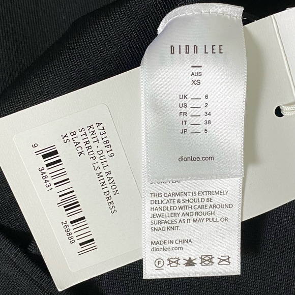 DION LEE “STIRRUP” MINI DRESS, SZ US/2 XS BLACK NWT! - Picture 14 of 16
